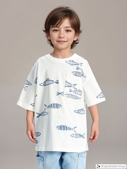 Bisiklet Yaka K?sa Kollu Bask?l? Erkek Bebek Ti??rt