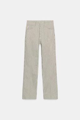 JEANS ZW COLLECTION BOOTCUT CROPPED FLARE TIRO MEDIO / Crudo / Vigor? - Zara фото 6