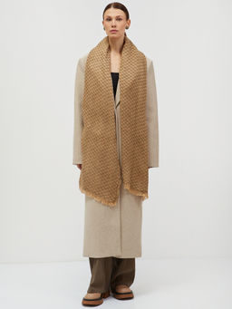 в составе шерсть Тонкий,мягкий двусторонний палантин из трикотажного полотна неплотной вязки - Tantino фото 2