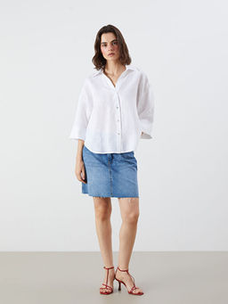 Oversize %100 Keten Kad?n G?mlek