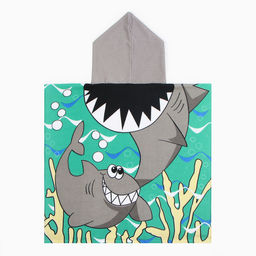 Полотенце-пончо детское махровое Крошка Я Акулы 60*120см, 100% пэ, микрофибра  фото 5