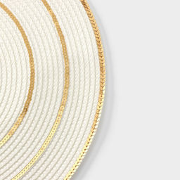 Салфетки сервировочные на стол Доляна, 4 шт., d=38 см, белые с золотым узором  фото 4