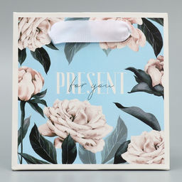 Пакет ламинированный квадратный Подарок для тебя, 14 14 9 см