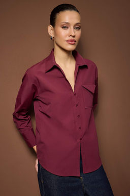 Beyaz Cep Detayl? Onu Dugmeli Gomlek TWOAW26GO00058