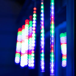 Гирлянда «Сосульки» 2.5×0.3 м, IP65, прозрачная нить, 192 LED, свечение мульти с эффектом стекания, 12 В