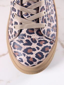 Ботинки 215.warmbr.Бежевый леопард/байка