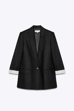 LINEN BLAZER WITH PRINTED CUFFS - Zara фото 20