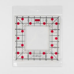 Линейка для квилтинга и пэчворка, с отверстием, 15×15 см, толщина 3 мм, цвет прозрачный/розовый