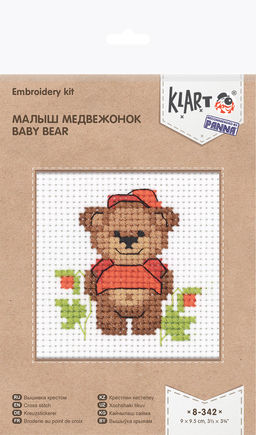 Klart набор для вышивания 8-342 Малыш медвежонок 9 х 9.5 см