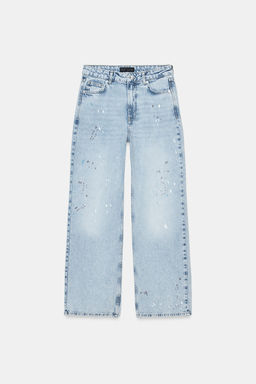 Z1975 LOOSE MID-WAIST PAINT-EFFECT JEANS - Zara фото 16