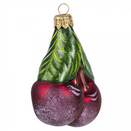 Елочная игрушка фигурка стеклянная Владимирская вишня-2 6,1х3,6х9,4см, ручная художественная роспись, подарочная упаковка (Россия) - Домашняя мода фото 2