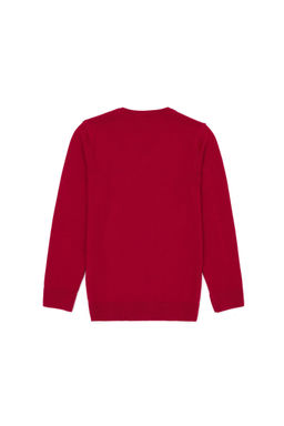 U. S. Polo Assn Красный базовый свитер с v-образным вырезом для девочек - U.s. polo assn фото 3