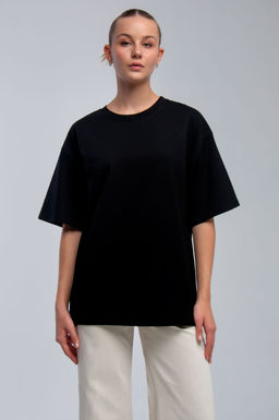 Арт. 31129 Футболка женская оверсайз 44-52 (5 шт) Цвет:черный
