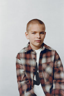 CHECK OVERSHIRT WITH POCKET - Zara фото 7