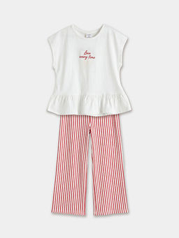 Bisiklet Yaka K?z ?ocuk Bluz ve Pantolon