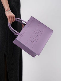 Сумка кожаная Azaro 30586 фиолетовая лаванда