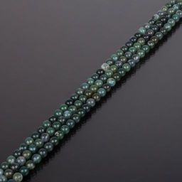 Бусины для рукоделия из Агата мохового (58 бусин) 38 см