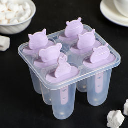 Форма для мороженого «Мордашки», 11×11×11 см, 6 ячеек, цвет прозрачный