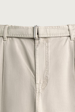 PANTAL?N RELAXED FIT PLIEGUES CINTUR?N / Gris claro - Zara фото 8