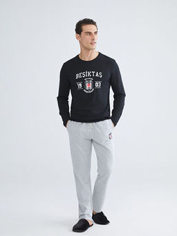 Standart Kal?p Be?ikta? Bask?l? Erkek Pijama Tak?m?