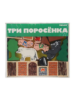 Конструктор деревянный «Сказки. Три поросёнка», 34 детали