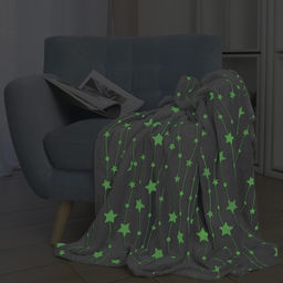 Плед светящийся Casa Conforte Stella 100х150см, серый, фланель 190 гр/м, пэ100%  фото 3