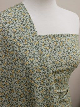 Вискоза с хлопком Дарина (желтые цветочки), ш.1.49м, хлопок-50%, вискоза-50%, 90гр/м.кв - Купава фото 6