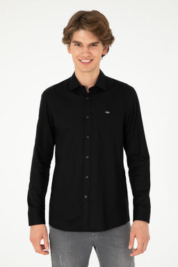 Мужская черная базовая рубашка с длинным рукавом - U.s. polo assn фото 3