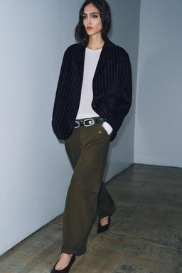 ZW COLLECTION PINSTRIPE BLAZER WITH WOOL - Zara фото 10