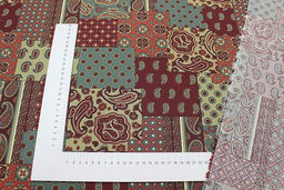 Импорт. хлопок Восточный узор-пэчворк цв.бордовый, ш.1.5м, хлопок-100%, 100гр/м.кв - Купава фото 4