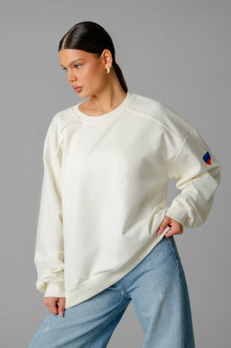 Арт. 15124 Свитшот женский Матрешка оверсайз 44-50 (4 шт) Цвет:молочный - Калинка фото 29