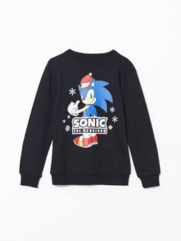 Bisiklet Yaka Sonic Bask?l? Erkek ?ocuk Ti??rt - Waikiki фото 2