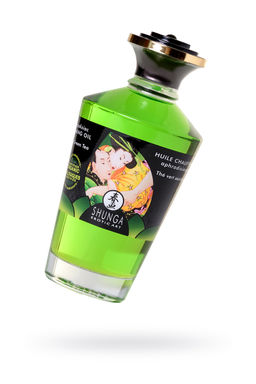 Масло массажное для тела Shunga Экзотический зеленый чай (Exotic Green Tea), разогревающее, 100мл.