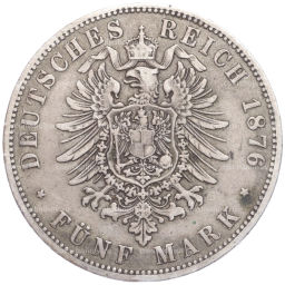 5 марок 1876 года A Германия (Пруссия)