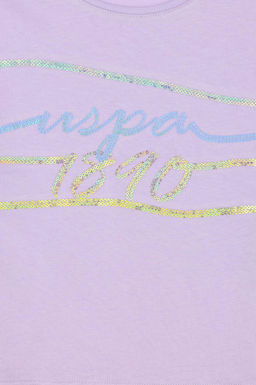 Сиреневая футболка для девочки - U.s. polo assn фото 9