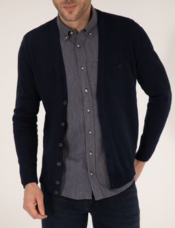 Lacivert Slim Fit Basic D__meli Triko H_rka