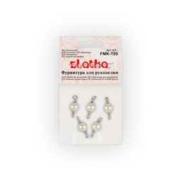 Zlatka Коннектор FMK-T05 6 х 15 мм 5 х 5 шт 01 под серебро  фото 3