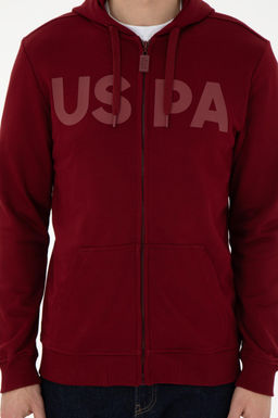 Мужской бордовый вязаный кардиган Неожиданная скидка в корзине - U.s. polo assn фото 6