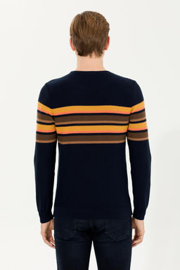 U. S. Polo Assn Мужской темно-синий трикотажный свитер с круглым вырезом - U.s. polo assn фото 5