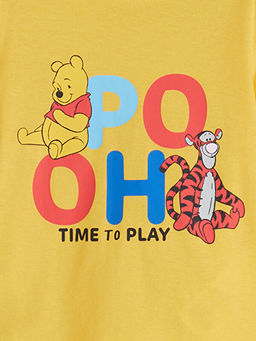 Bisiklet Yaka Winnie the Pooh Bask?l? Erkek ?ocuk Pijama Tak?m