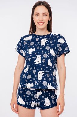 Женская новогодняя пижама с шортами Happyfox