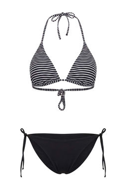 Siyah-Beyaz Cizgili Balconette Brief Normal Bel Atma Kap Bikini Tak?m? TBESS26BT00196 - Trendyolmilla фото 3