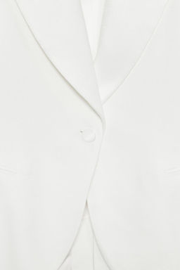ZW COLLECTION TUXEDO-STYLE LINEN BLEND BLAZER - Zara фото 7