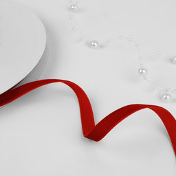 Лента бархатная, 10 мм, 18±1 м, красная №40