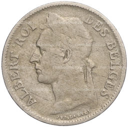 Монета 50 сантимов 1923 года Бельгийское Конго  легенда на французском (CONGO BELGE / DES BELGES)