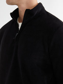 Dik Yaka Polar Erkek Sweatshirt