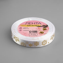 Лента атласная с тиснением «Фигурные снежинки», 15 мм, 23±1 м, белая