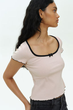 Top de canale con detalles sobrehilados - H&m фото 2