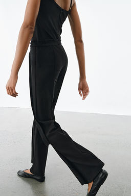 PANTAL?N CINTUR?N CREPE / Negro - Zara фото 3