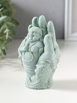 Сувенир полистоун "Хотей и рука с драконом" зелёный 6,5х7х12,5 см